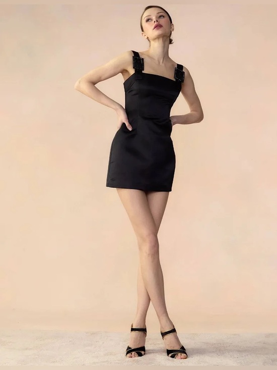 Cynthia Rowley Dresses & Skirts - NWT [Cynthia Rowley] Gigi Satin Short Mini Cocktail Dress in Black Women’s 10